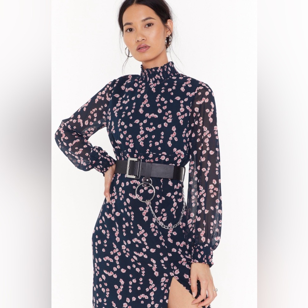 Nasty Gal Plant Get Over Floral Midi Dress